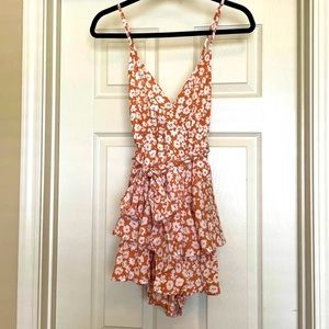 Pink Lily Boutique Coral Romper